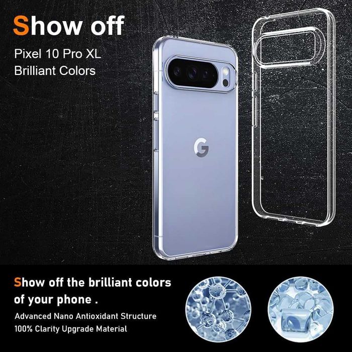 Прозрачен силиконов гръб Crystal за Pixel 10, Pixel 10 Pro XL, 10 Pro