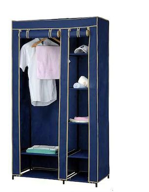 Sifonier textil dublu,umerase + 5 rafturi