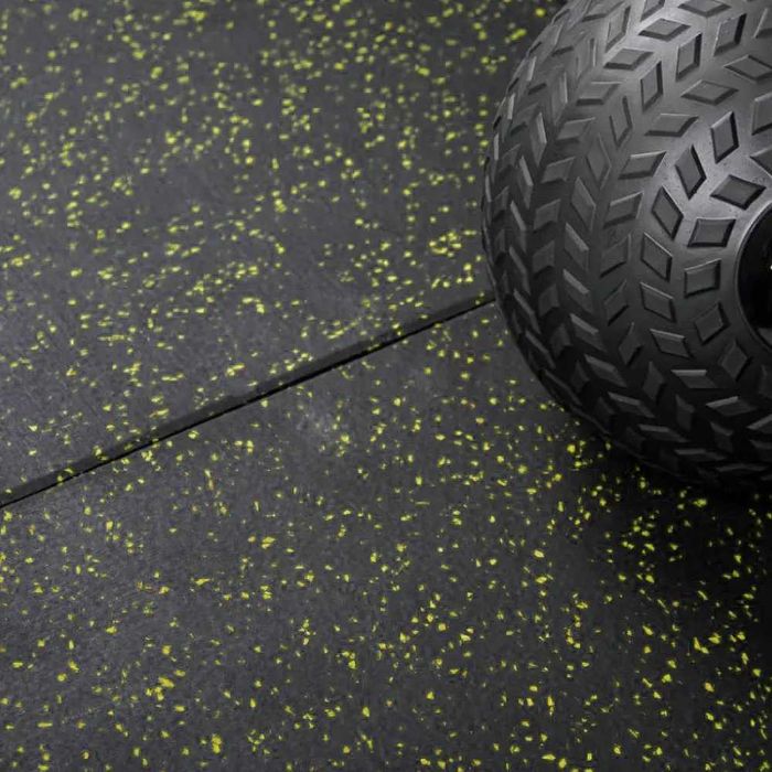 Фитнес Настилка Цветни Пръски Yellow 100×100×2 см, Гумени Настилки