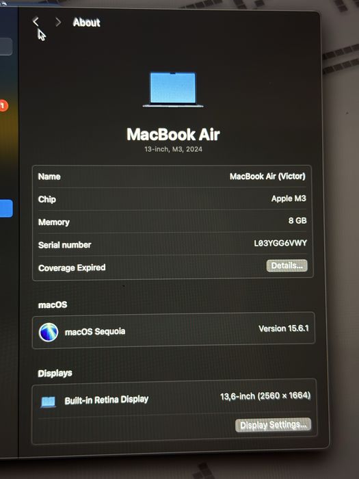 Vand macbook air 13
