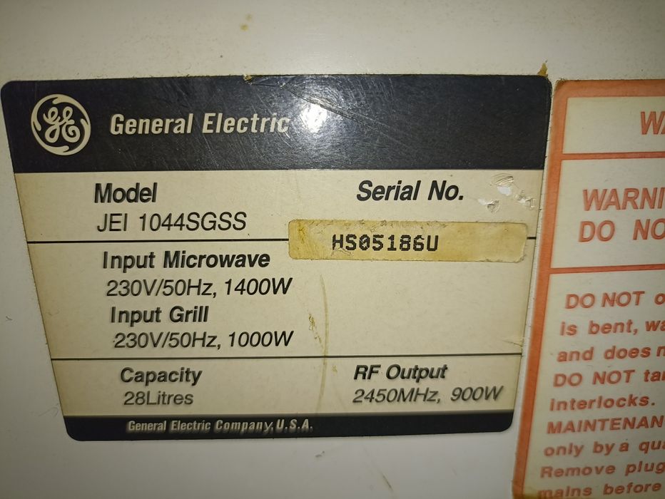 Cuptor cu microunde general electric pentru piese