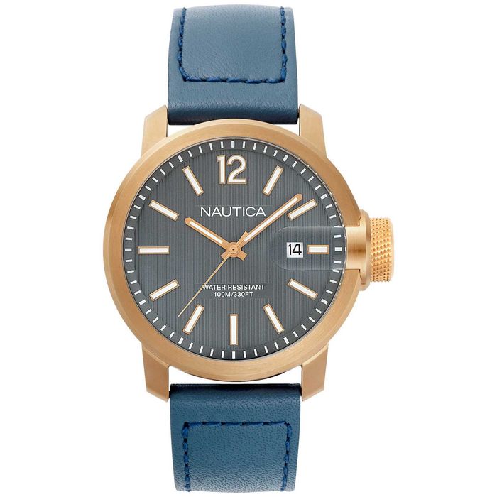 Ceas barbatesc Nautica Sydney NAPSYD004, Albastru-Bronz Piele, SIGILAT