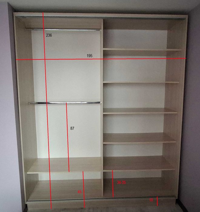 Продавам 2 гардероба - с плъзгащи врати и с плавно затваряне + нщ