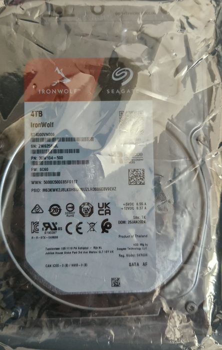 HDD Seagate IronWolf 4TB, 256MB cache, SATA-III (SIGILAT)