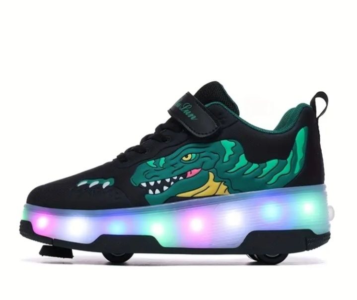 Детски маратонки с колелца, обувки с колелца с динозавър - НОВИ