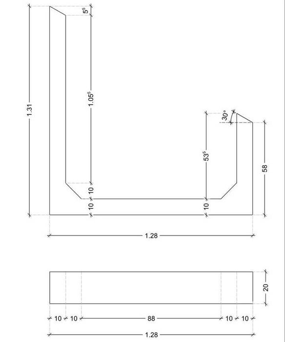 Suport panou solar din beton cu unghi de 30 de grade