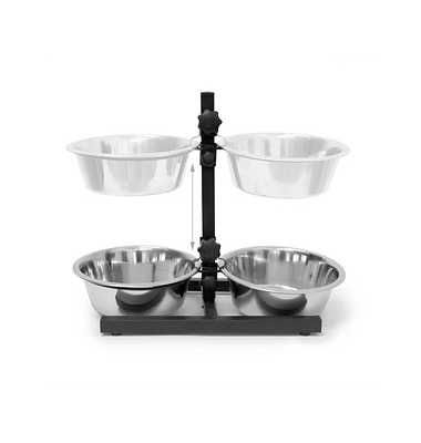 Relaxdays купички за хранене на поставка за кучета и котки 2x 2.15л