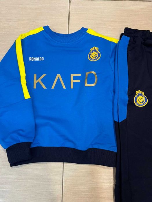 Роналдо 2024 анцуг комплект с дълга блуза черно  синьо Ал насър