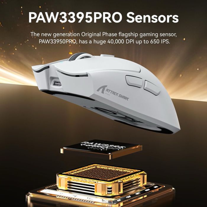 Mouse Atack Shark X1 PAW 3395 PRO reincarcabil negru