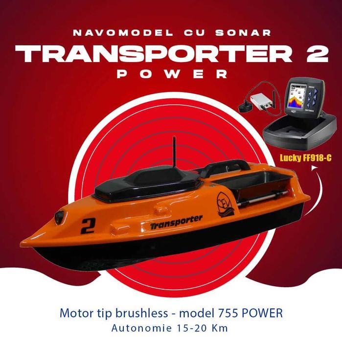 Barcuta plantat cu sonar Lucky FF918C - Transporter 2 Power