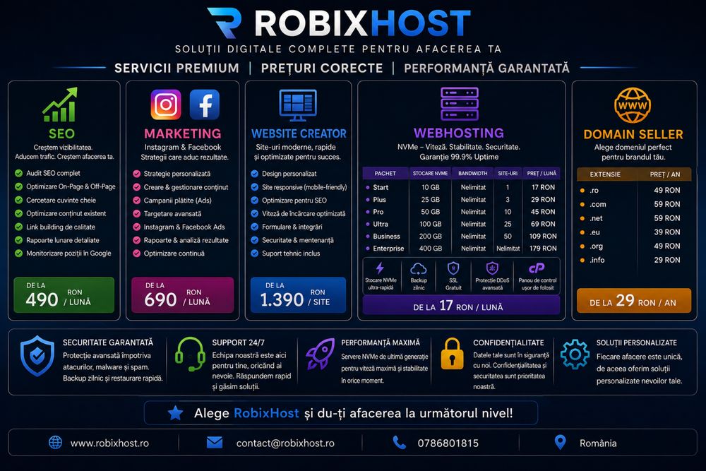 Webhosting NVMe Site-uri SEO Marketing si Domenii la Preturi Competitive