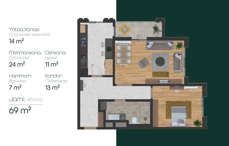 Премиум-класс 1 400 $ за м2! Квартиры в ЖК SAF Towers, IT Park!
