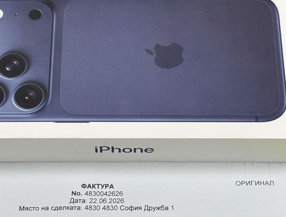 ЗАПЕЧАТАН 256GB iPhone 17 Pro Max Yettel Гаранция 2029г. Blue