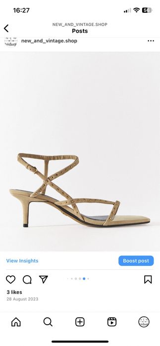 Sandale piele naturala marime 38 toc comod elegante casual