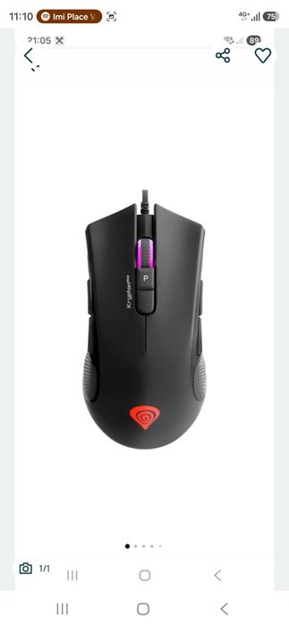 Mouse Gaming NATEC Genesis Krypton 800, 10200 dpi, negru