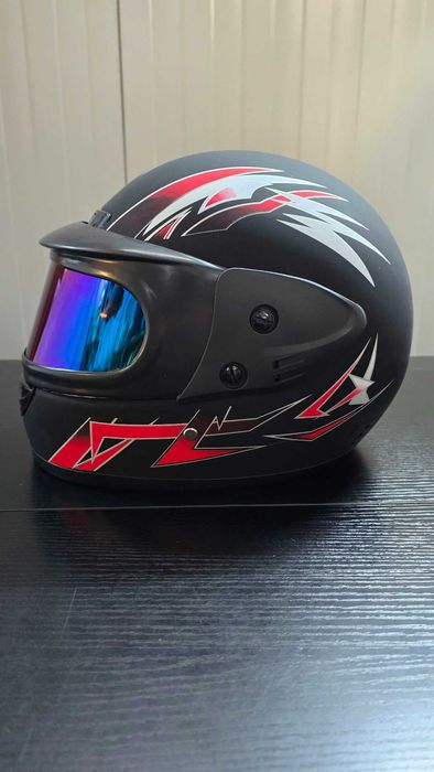 Casca Moto/Scuter/ATV, viziera dubla, marime universala, Negru Mat