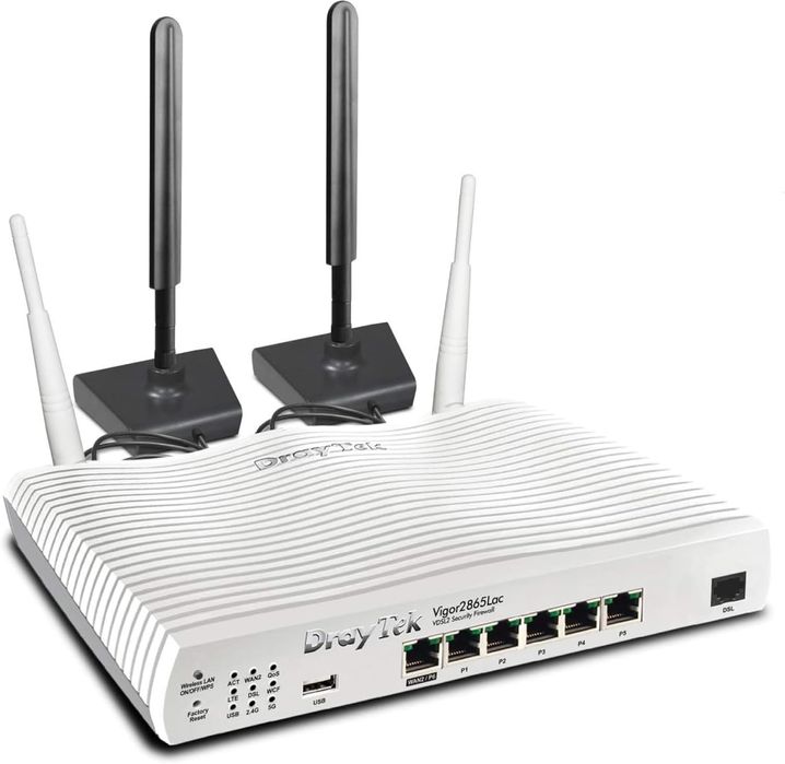 Router 4G (sim) cu VPN. Vigor 2865LAC DrayTek. Wi-Fi 5. Home office