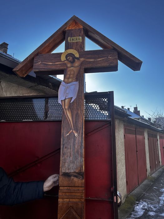 Cruce lemn cu Iisus