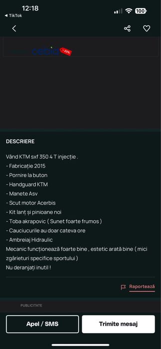 De canzare cross KTM
