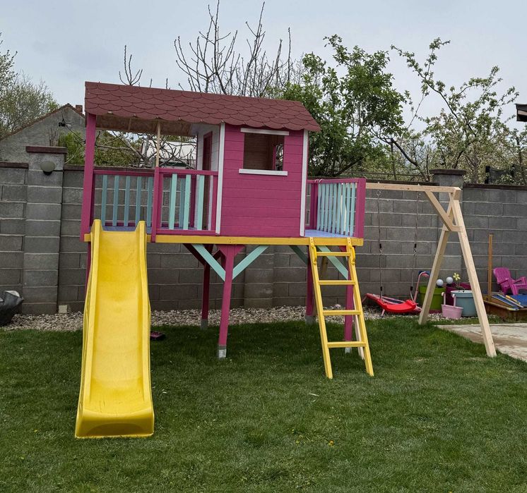 Complex de joaca Pluto cu leagan si tobogan