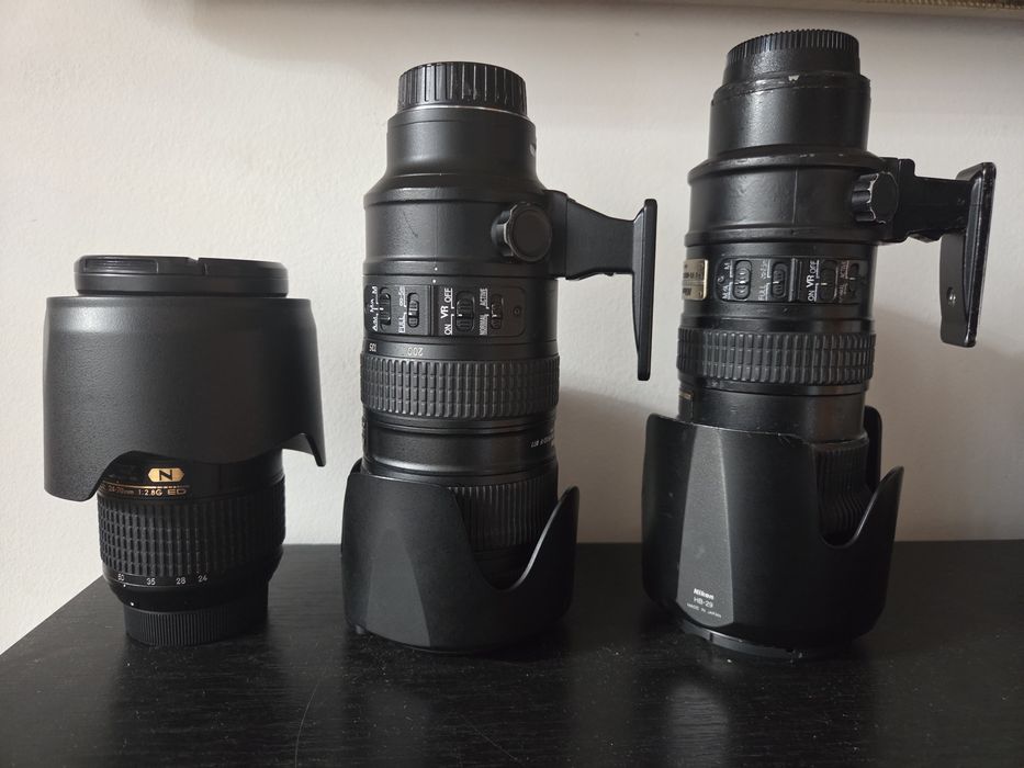 Nikon 24-70/2.8, 70-200/2.8