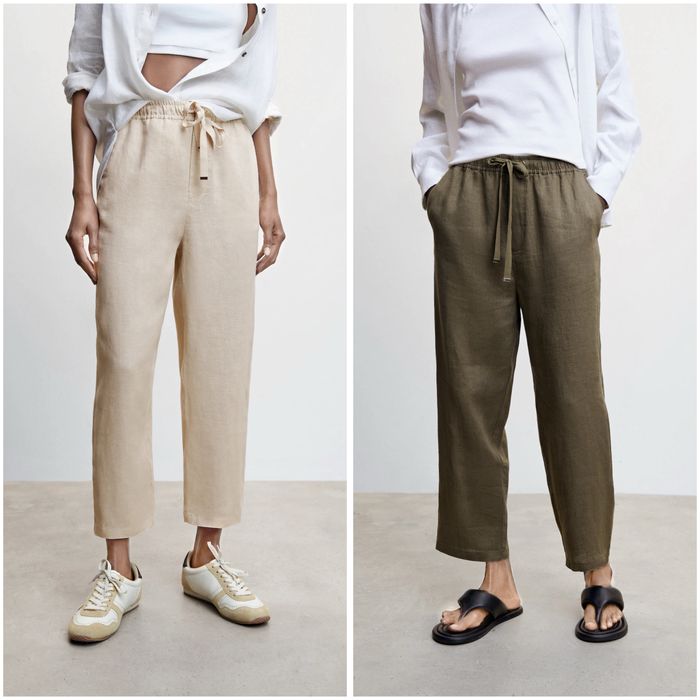 MANGO дамски ленен панталон