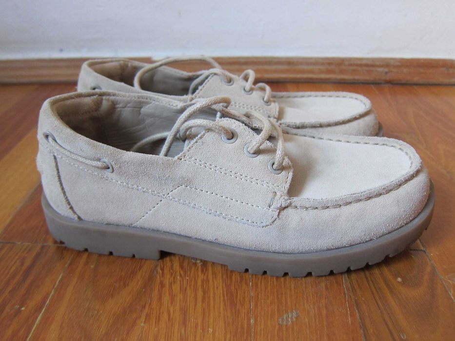 Pantofi eleganți/mocasini ca NOI Zara 33 20,9cm | copii/băiat | piele întoarsă cusuți șireturi