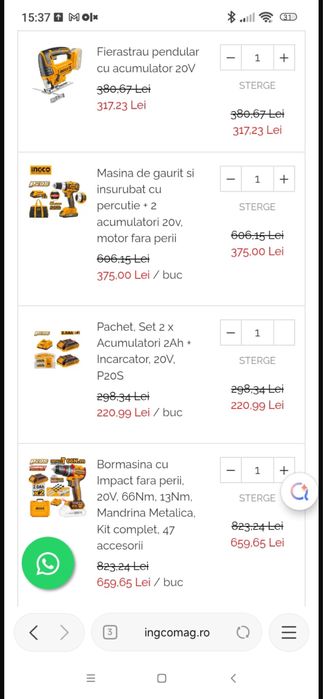 Autofiletanta 20v baterii 20v impact fierăstrău pendular flex Ingco
