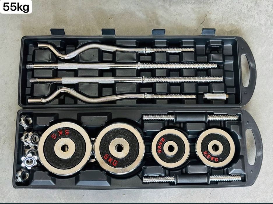 Гантел набор Штанга в кейсе 15/20/30/50/55 кг  все набор