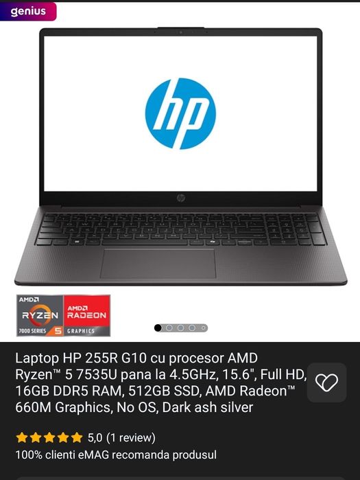HP 255R G10  Ryzen 5 7535U 16 gb DDR5 EMAG