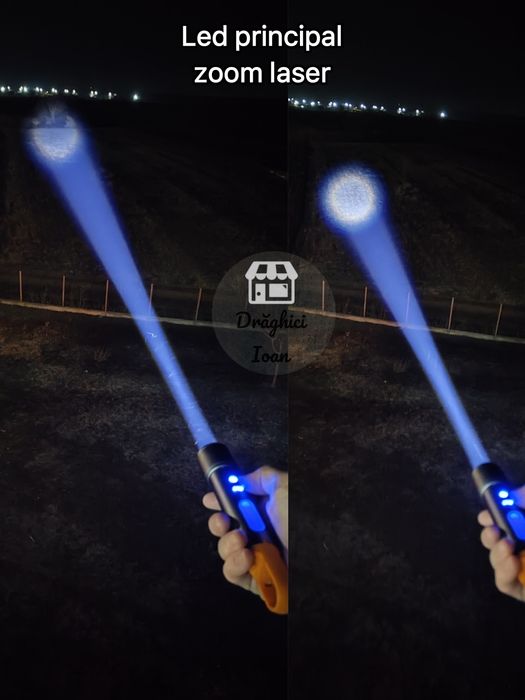 Lanterna PROFESIONALA led PM10 LASER + led COB si functie BEC
