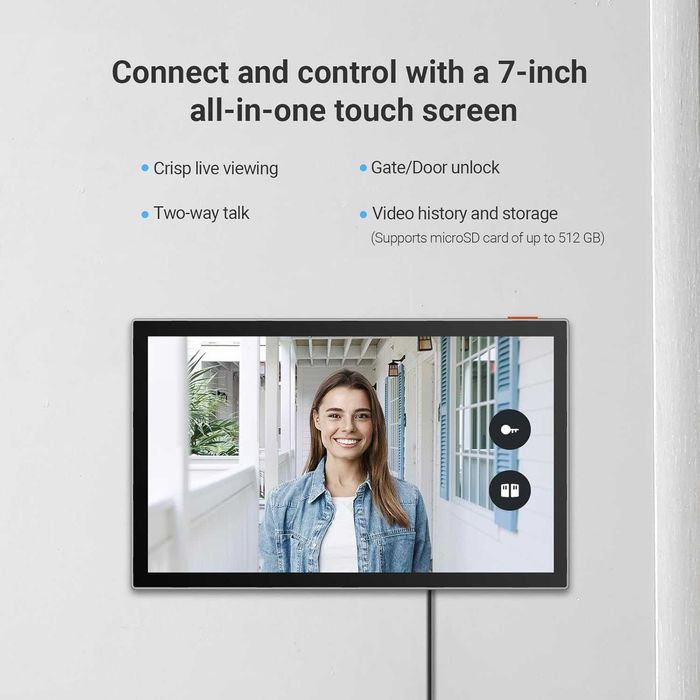 EZVIZ EP7 2K Соларен Видео Звънец с 7" Тъч Монитор
