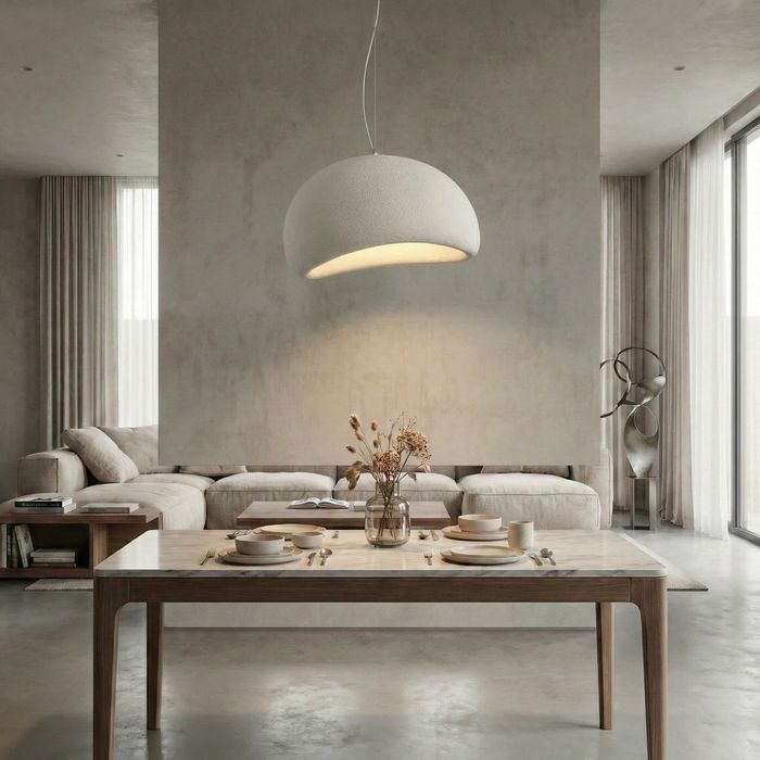 Модерна висяща лампа Wabi-sabi – Ø40 см | E27 | Бяла | Чисто нова