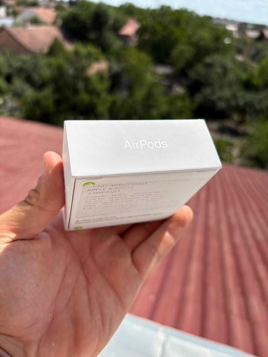 Casti APPLE AirPods 4,Wireless,Bluetooth, Microfon, ALBE, NOI SIGILATE