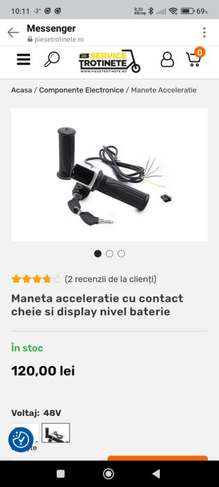 Maner de acceleratie pt atv electric de 48 v