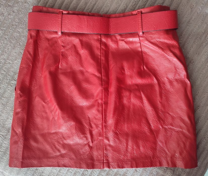 Юбка кожаная мини женская