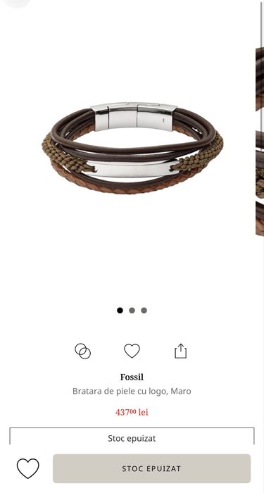 Bratara Fossil Men Casual Vintage din piele naturala - NOUA