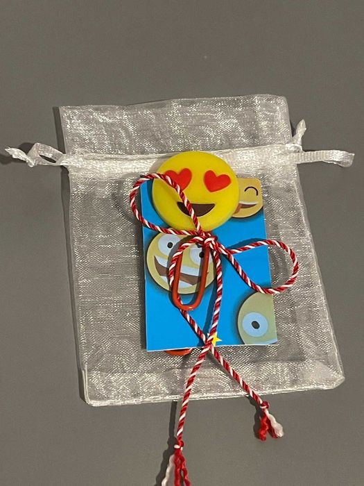 Set 6 Mărțișoare Semn de Carte Agrafă cu Smiley–Ambalate Individual