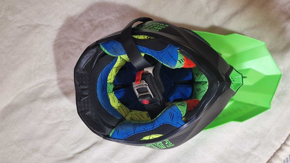Casca Moto Enduro Falcon System D6 Matt Fluor Green -marimea M