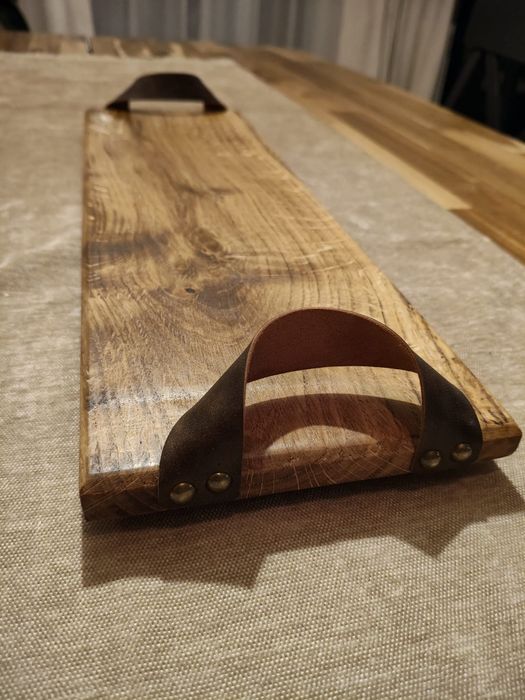 Platou servire handmade lemn de stejar