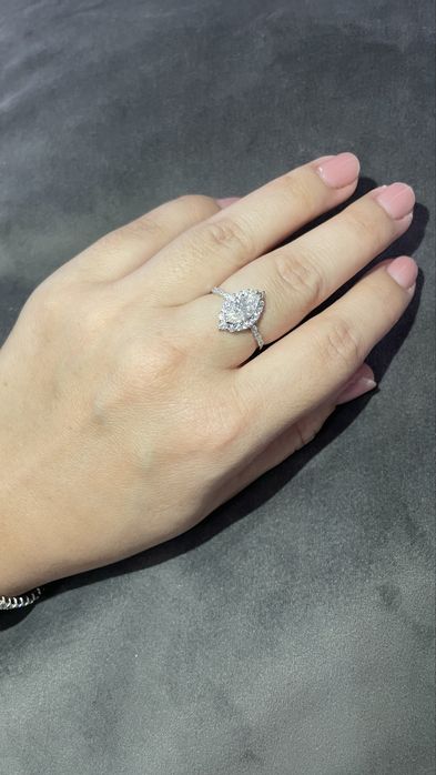 Кольцо серебряное маркиза