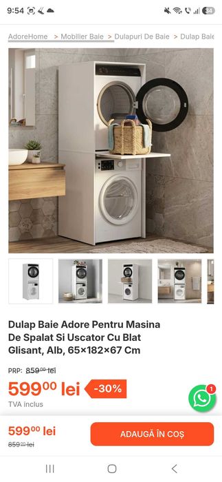 Dulap masina de spalat si uscator rufe