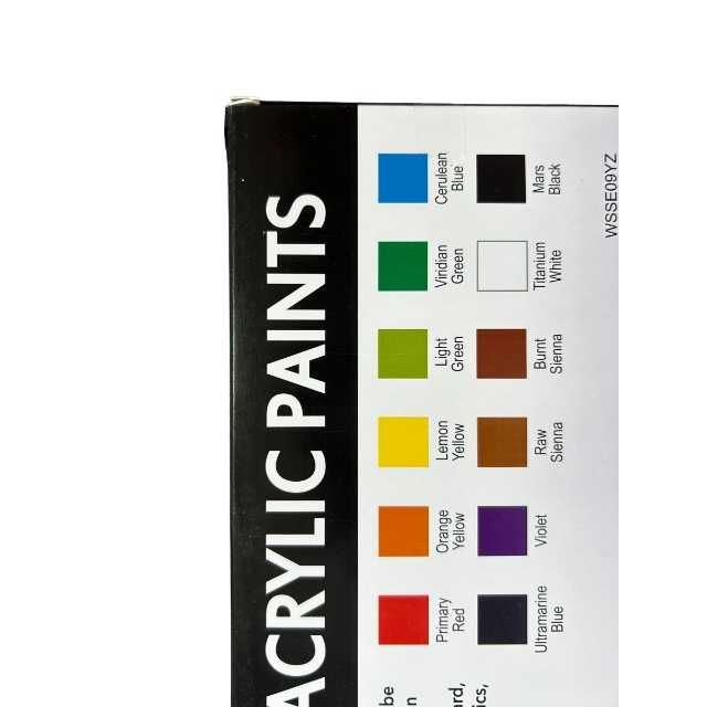 Set acuarele acrilice Premium KOMAZI®, 12 culori x 12 ml + 3 Pensule