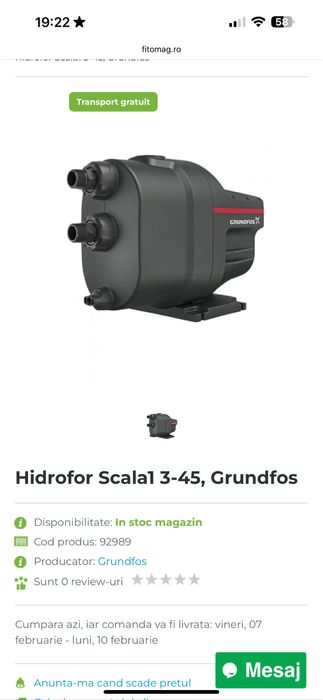 Vand pompa grundfos jp 5-48 si scala 13-46