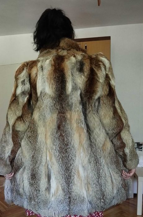 кожено палто от лисици