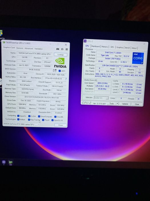 Acer Nitro 5 RTX 3060 I7 11th gen 144HZ