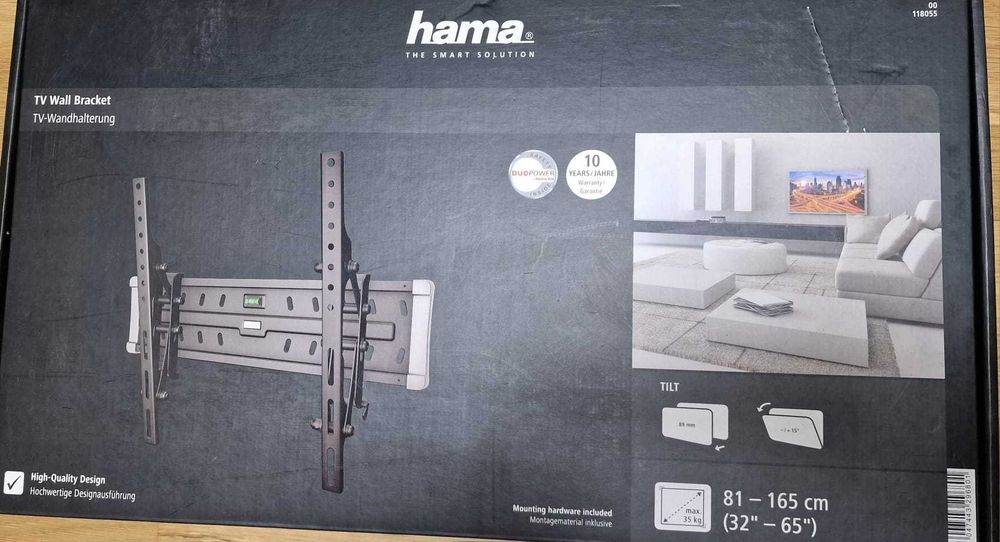 Suport TV TILT de perete, Hama, Premium, VESA - NOU Sigilat