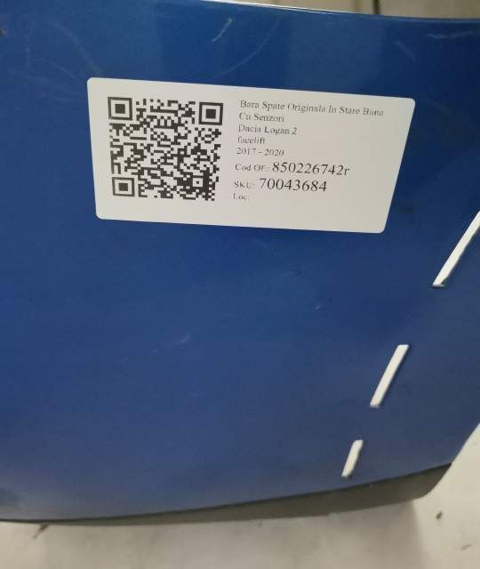 Bara Spate Originala In Stare Buna Cu Senzori Dacia  Logan  2 [facelif