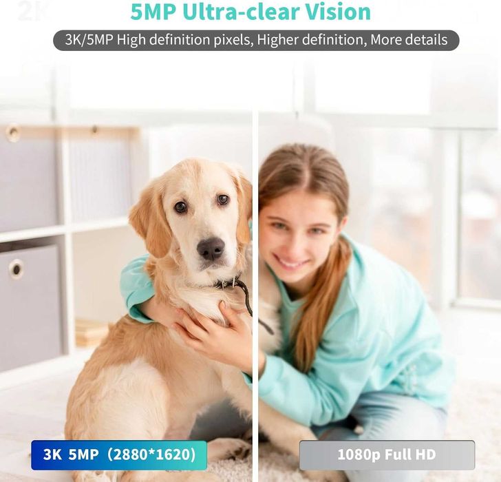 Alaga вътрешни камери,WiFi, съвм. с Alexa и Google Assistant, 2 бр.