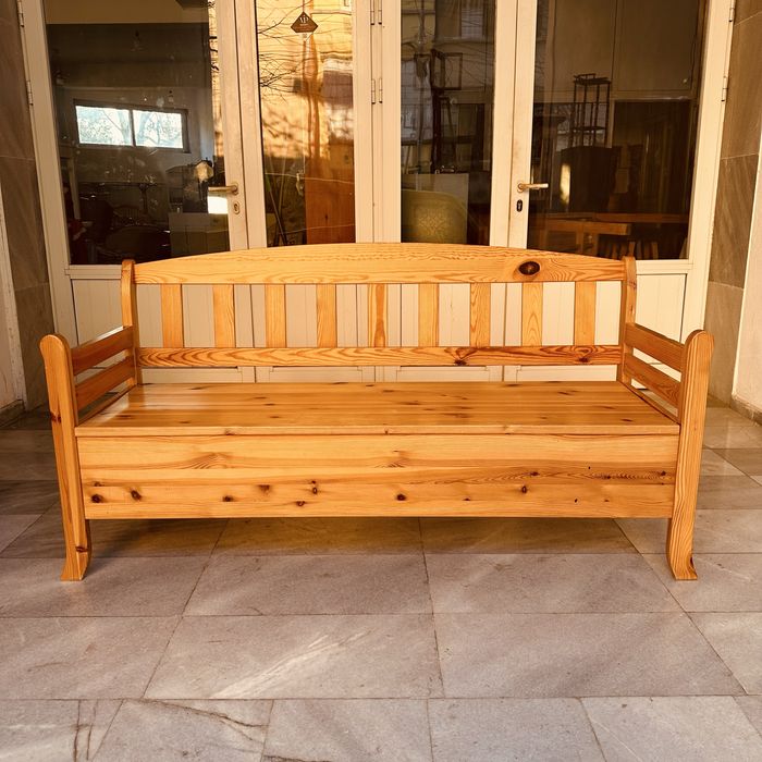 Шведска пейка с ракла – масивно дърво, скандинавски стил